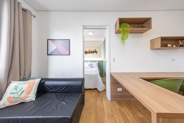 Ref:10313 Studio finamente decorado em Curitiba, até 2 pesso
